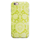 Lime Green Floral Rococo Pattern iPhone 6/6s or 6/6s Plus 2-Piece Hybrid INK-Fuzed Case