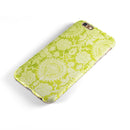 Lime Green Floral Rococo Pattern iPhone 6/6s or 6/6s Plus 2-Piece Hybrid INK-Fuzed Case