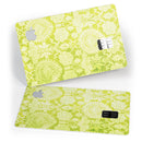 Lime Green Floral Rococo Pattern - Premium Protective Decal Skin-Kit for the Apple Credit Card
