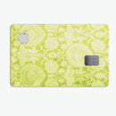 Lime Green Floral Rococo Pattern - Premium Protective Decal Skin-Kit for the Apple Credit Card