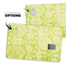 Lime Green Floral Rococo Pattern - Premium Protective Decal Skin-Kit for the Apple Credit Card