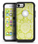 Lime Green Floral Rococo Pattern - iPhone 7 or 7 Plus Commuter Case Skin Kit