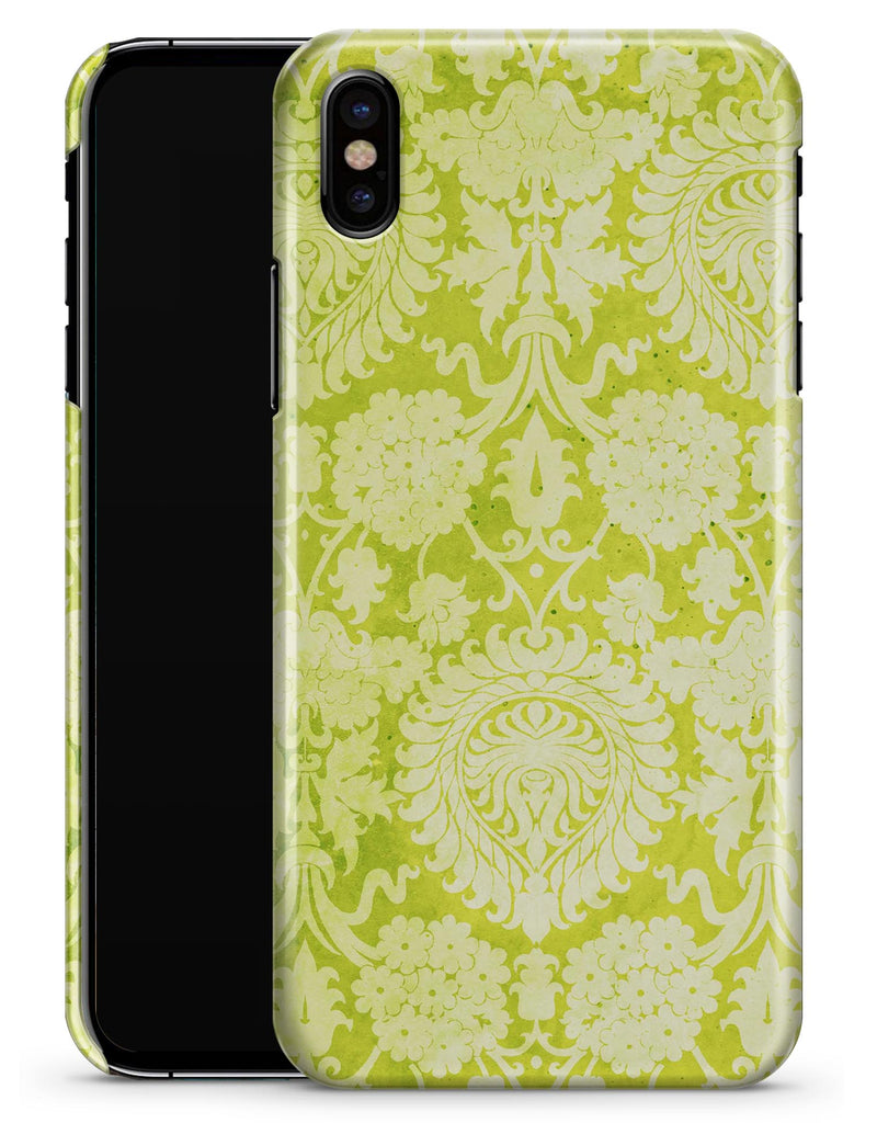 Lime Green Floral Rococo Pattern - iPhone X Clipit Case