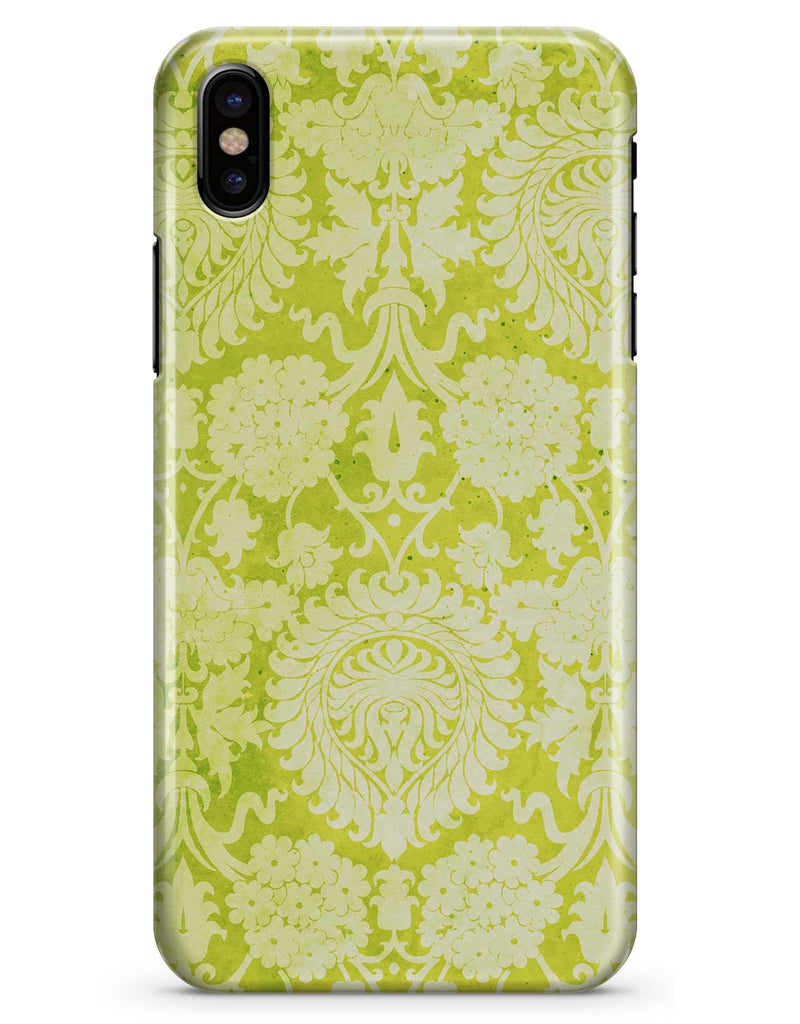 Lime Green Floral Rococo Pattern - iPhone X Clipit Case