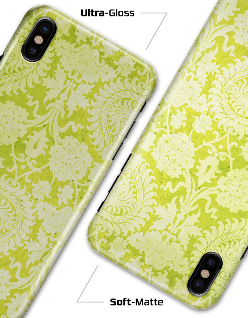 Lime Green Floral Rococo Pattern - iPhone X Clipit Case