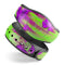 Lime Green Metal with Hot Purple Rust - Decal Skin Wrap Kit for the Disney Magic Band