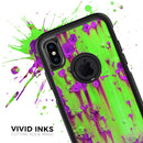 Lime Green Metal with Hot Purple Rust - Skin Kit for the iPhone OtterBox Cases