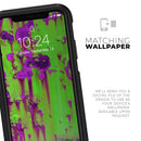 Lime Green Metal with Hot Purple Rust - Skin Kit for the iPhone OtterBox Cases