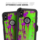 Lime Green Metal with Hot Purple Rust - Skin Kit for the iPhone OtterBox Cases