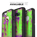 Lime Green Metal with Hot Purple Rust - Skin Kit for the iPhone OtterBox Cases