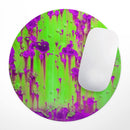 Lime Green Metal with Hot Purple Rust// WaterProof Rubber Foam Backed Anti-Slip Mouse Pad for Home Work Office or Gaming Computer Desk