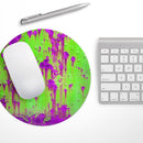 Lime Green Metal with Hot Purple Rust// WaterProof Rubber Foam Backed Anti-Slip Mouse Pad for Home Work Office or Gaming Computer Desk