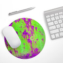 Lime Green Metal with Hot Purple Rust// WaterProof Rubber Foam Backed Anti-Slip Mouse Pad for Home Work Office or Gaming Computer Desk