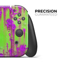 Lime Green Metal with Hot Purple Rust // Skin Decal Wrap Kit for Nintendo Switch Console & Dock, Joy-Cons, Pro Controller, Lite, 3DS XL, 2DS XL, DSi, or Wii - Vinyl Skin Wrap for Nintendo Switch 2, OLED, Lite, Pro Controller, Wii & Classic Handhelds