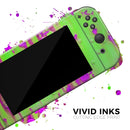 Lime Green Metal with Hot Purple Rust // Skin Decal Wrap Kit for Nintendo Switch Console & Dock, Joy-Cons, Pro Controller, Lite, 3DS XL, 2DS XL, DSi, or Wii - Vinyl Skin Wrap for Nintendo Switch 2, OLED, Lite, Pro Controller, Wii & Classic Handhelds