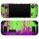 Lime Green Metal with Hot Purple Rust // Full Body Skin Decal Wrap Kit for the Steam Deck handheld gaming computer