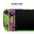 Lime Green Metal with Hot Purple Rust // Full Body Skin Decal Wrap Kit for the Steam Deck handheld gaming computer