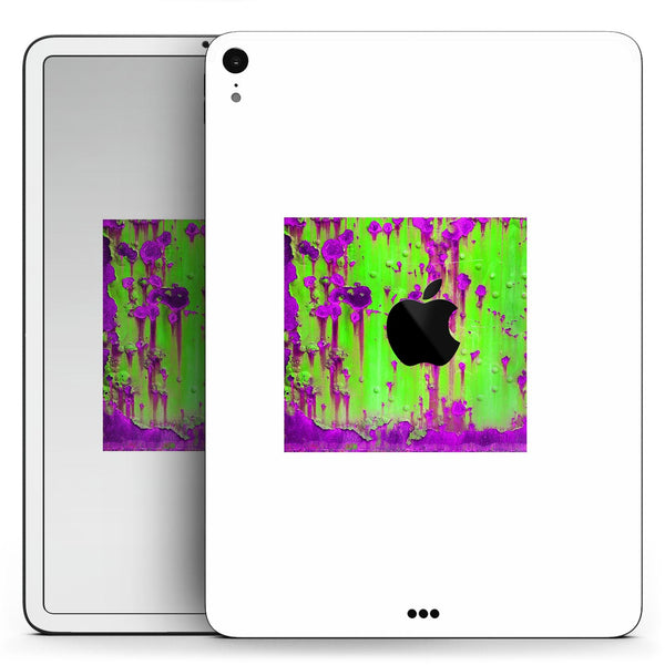 Lime Green Metal with Hot Purple Rust - Full Body Skin Decal for the Apple iPad Pro 12.9", 11", 10.5", 9.7", Air or Mini (All Models Available)