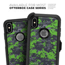 Lime Green and Gray Digital Camouflage - Skin Kit for the iPhone OtterBox Cases