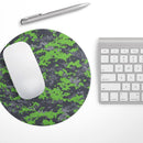Lime Green and Gray Digital Camouflage// WaterProof Rubber Foam Backed Anti-Slip Mouse Pad for Home Work Office or Gaming Computer Desk