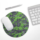 Lime Green and Gray Digital Camouflage// WaterProof Rubber Foam Backed Anti-Slip Mouse Pad for Home Work Office or Gaming Computer Desk