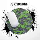 Lime Green and Gray Digital Camouflage// WaterProof Rubber Foam Backed Anti-Slip Mouse Pad for Home Work Office or Gaming Computer Desk