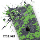 Lime Green and Gray Digital Camouflage - Vinyl Skin Wrap for iPhone 17 Pro Max, 17 Pro, 17 Air, 17, 16 & All Models — Soft Matte or Ultra Gloss