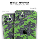 Lime Green and Gray Digital Camouflage - Vinyl Skin Wrap for iPhone 17 Pro Max, 17 Pro, 17 Air, 17, 16 & All Models — Soft Matte or Ultra Gloss