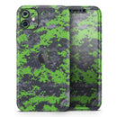 Lime Green and Gray Digital Camouflage - Vinyl Skin Wrap for iPhone 17 Pro Max, 17 Pro, 17 Air, 17, 16 & All Models — Soft Matte or Ultra Gloss