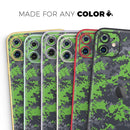 Lime Green and Gray Digital Camouflage - Vinyl Skin Wrap for iPhone 17 Pro Max, 17 Pro, 17 Air, 17, 16 & All Models — Soft Matte or Ultra Gloss