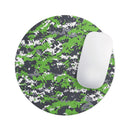 Lime Green and White Digital Camouflage// WaterProof Rubber Foam Backed Anti-Slip Mouse Pad for Home Work Office or Gaming Computer Desk