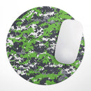 Lime Green and White Digital Camouflage// WaterProof Rubber Foam Backed Anti-Slip Mouse Pad for Home Work Office or Gaming Computer Desk