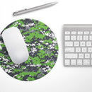 Lime Green and White Digital Camouflage// WaterProof Rubber Foam Backed Anti-Slip Mouse Pad for Home Work Office or Gaming Computer Desk