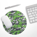 Lime Green and White Digital Camouflage// WaterProof Rubber Foam Backed Anti-Slip Mouse Pad for Home Work Office or Gaming Computer Desk