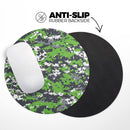 Lime Green and White Digital Camouflage// WaterProof Rubber Foam Backed Anti-Slip Mouse Pad for Home Work Office or Gaming Computer Desk