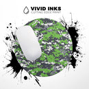 Lime Green and White Digital Camouflage// WaterProof Rubber Foam Backed Anti-Slip Mouse Pad for Home Work Office or Gaming Computer Desk