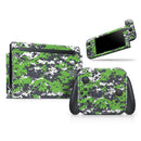 Lime Green and White Digital Camouflage // Skin Decal Wrap Kit for Nintendo Switch Console & Dock, Joy-Cons, Pro Controller, Lite, 3DS XL, 2DS XL, DSi, or Wii - Vinyl Skin Wrap for Nintendo Switch 2, OLED, Lite, Pro Controller, Wii & Classic Handhelds
