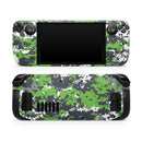 Lime Green and White Digital Camouflage // Vinyl Skin Wrap for Steam Deck OLED & Steam Deck (LCD) — Soft Matte or Ultra Gloss