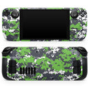 Lime Green and White Digital Camouflage // Vinyl Skin Wrap for Steam Deck OLED & Steam Deck (LCD) — Soft Matte or Ultra Gloss