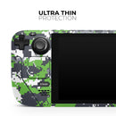 Lime Green and White Digital Camouflage // Vinyl Skin Wrap for Steam Deck OLED & Steam Deck (LCD) — Soft Matte or Ultra Gloss