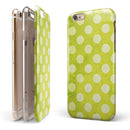 Lime Green and White Polkadots iPhone 6/6s or 6/6s Plus 2-Piece Hybrid INK-Fuzed Case