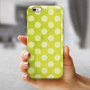 Lime Green and White Polkadots iPhone 6/6s or 6/6s Plus 2-Piece Hybrid INK-Fuzed Case
