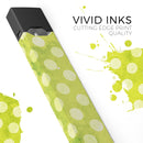 Lime Green and White Polkadots - Premium Decal Protective Skin-Wrap Sticker compatible with the Juul Labs vaping device