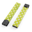 Lime Green and White Polkadots - Premium Decal Protective Skin-Wrap Sticker compatible with the Juul Labs vaping device
