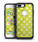 Lime Green and White Polkadots - iPhone 7 or 7 Plus Commuter Case Skin Kit