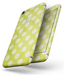 Lime Green and White Polkadots - Skin-kit for the iPhone 8 or 8 Plus
