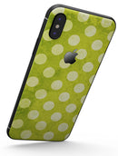 Lime Green and White Polkadots - iPhone X Skin-Kit