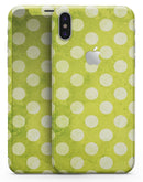 Lime Green and White Polkadots - iPhone X Skin-Kit