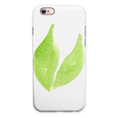 Lime Watercolor Leaves iPhone 6/6s or 6/6s Plus 2-Piece Hybrid INK-Fuzed Case