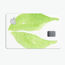 Lime Watercolor Leaves - Premium Protective Decal Skin-Kit for the Apple Credit Card